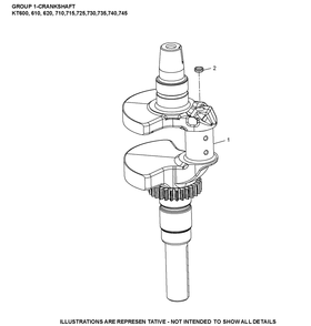 Kt735-3092 Crankshaft Diagram and Parts List for KT735-3092  Cub Cadet Lawn Tractor